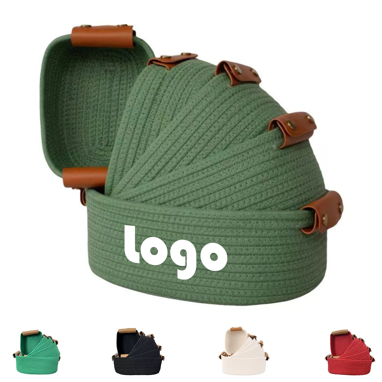 5 Piece Cotton Rope Storage Baskets Set